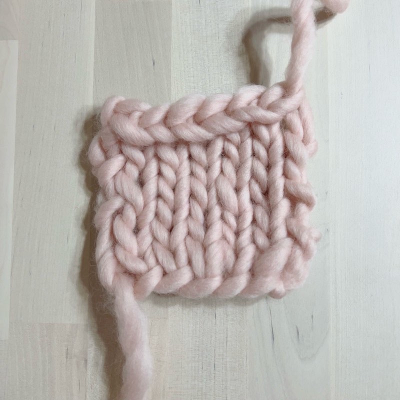 ピンクの毛糸　編み地